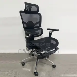 Office Chairs: High-Back Orthopedic Office Seat With Footrest