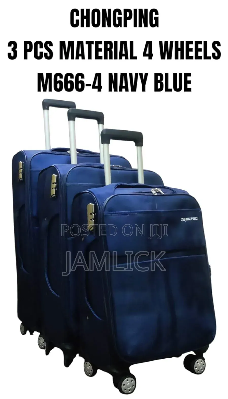 3pcs Chongping Material Suitcase Set (4 Wheels)