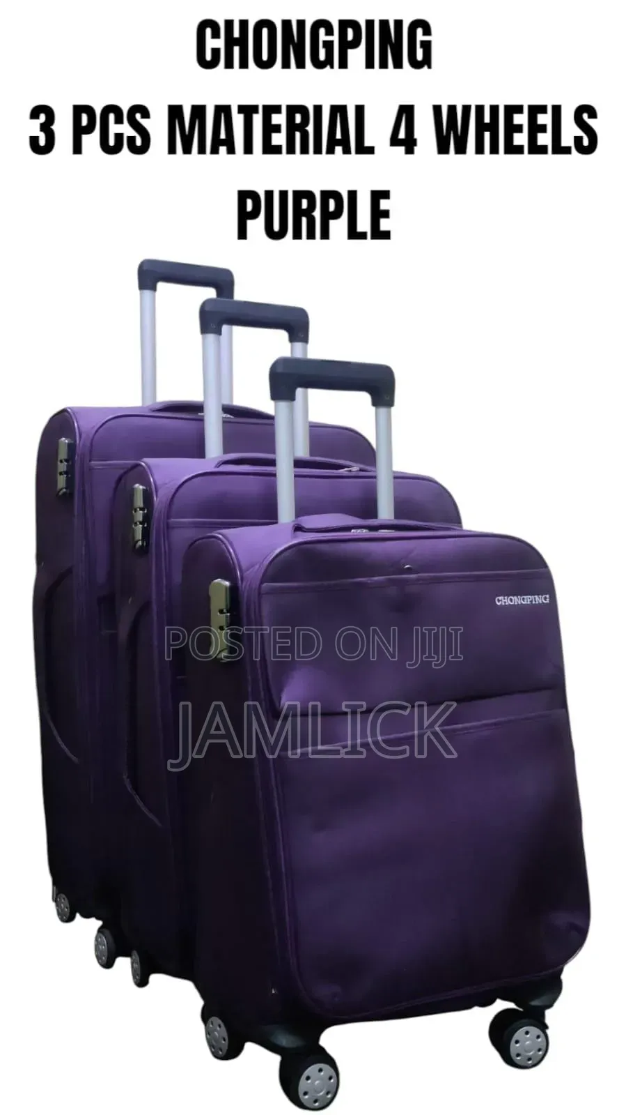 3pcs Chongping Material Suitcase Set (4 Wheels)