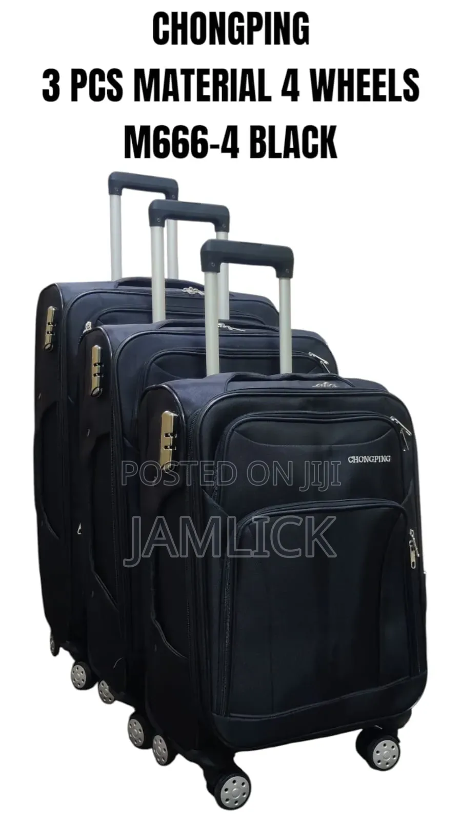 3pcs Chongping Material Suitcase Set (4 Wheels)