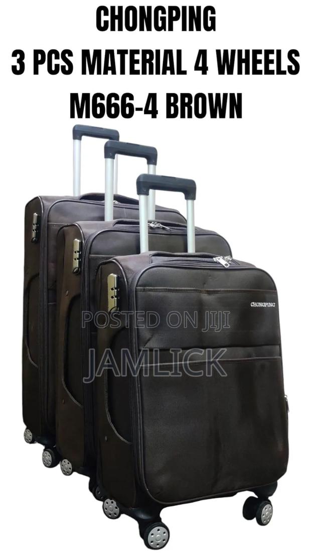 3pcs Chongping Material Suitcase Set (4 Wheels) - thumbnail 6