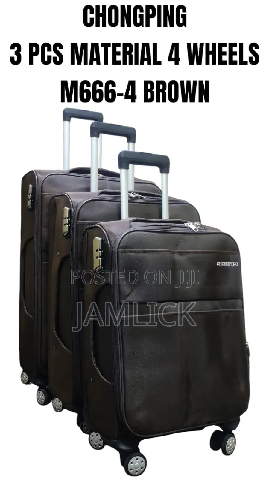 3pcs Chongping Material Suitcase Set (4 Wheels)