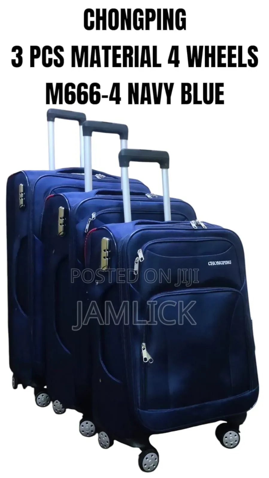 3pcs Chongping Material Suitcase Set (4 Wheels)