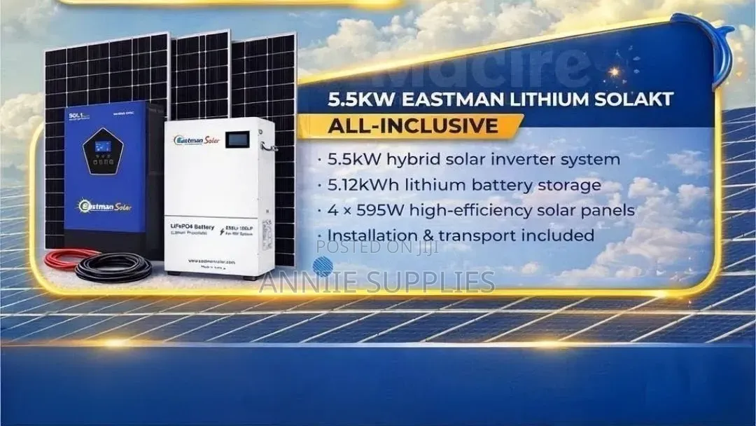 Eastman Lithium Solar Kit 5.5kva+5.12kwh Iron Battery