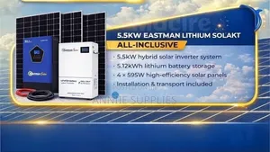 Eastman Lithium Solar Kit 5.5kva+5.12kwh Iron Battery