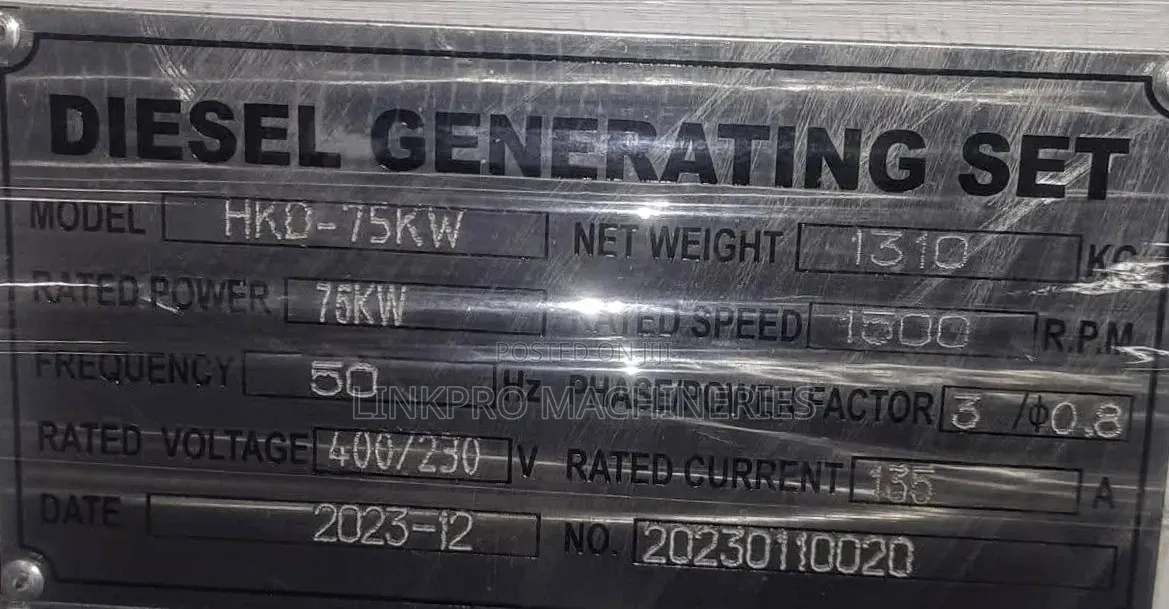 Hisaki 93.75kva Diesel Generator 75kw