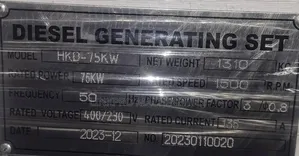 Hisaki 93.75kva Diesel Generator 75kw