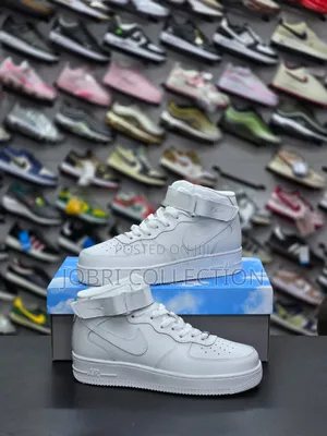 White Nike Airforce One High Top Sneakers