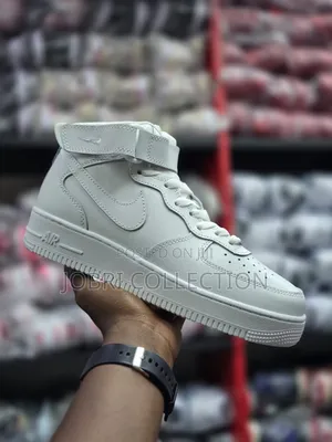 White Nike Airforce One High Top Sneakers
