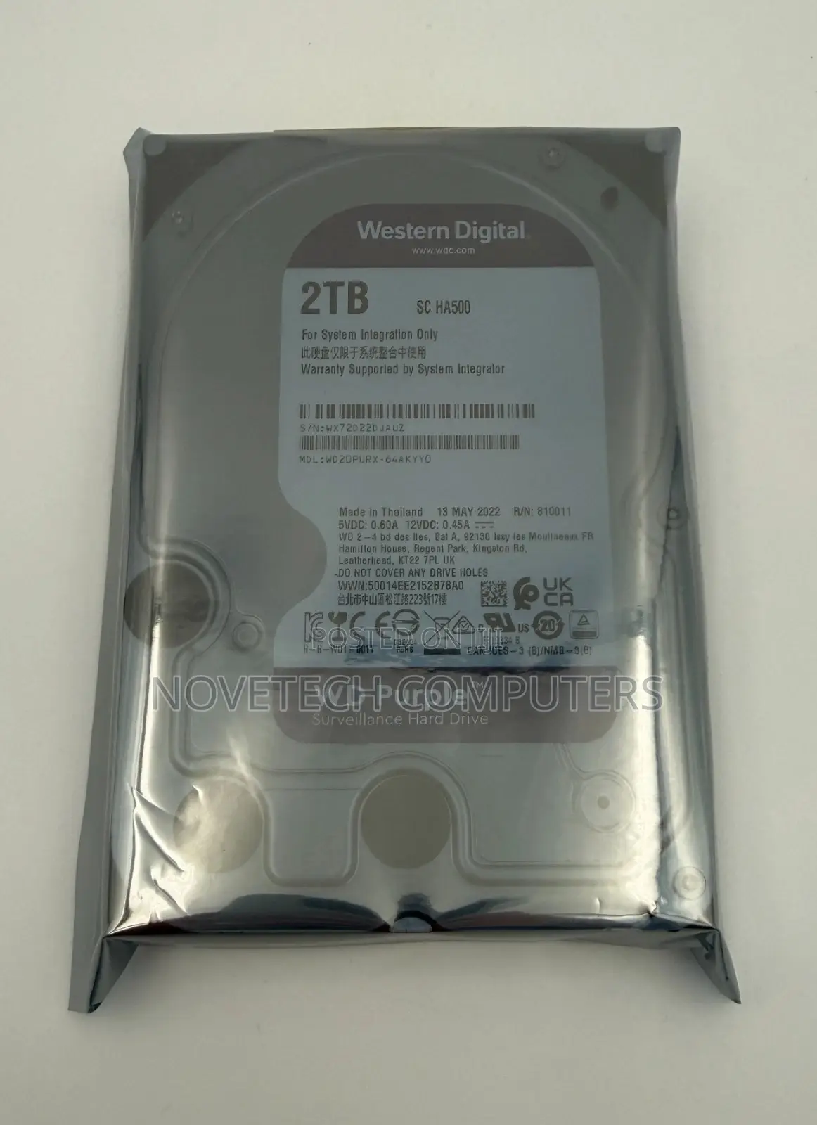 Wd Purple 2tb Surveillance Internal Hard Drive 5400 RPM Sata 6gb/S 3.5