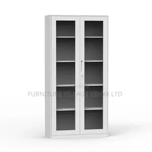 2-Glass Door Metallic Storage Office Cabinet