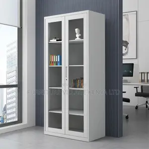 2-Glass Door Metallic Storage Office Cabinet