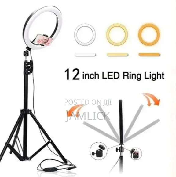 12-Inch Bluetooth Led Ring Light (With Tripod Stand Phone Holder)–Dv