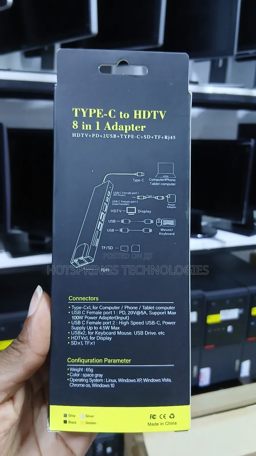 Type C to HDTV 8 in 1 Adapter