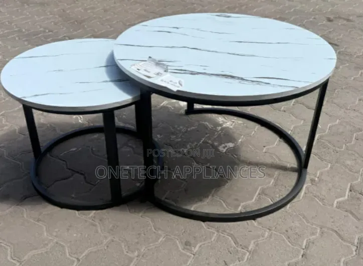 2in1 Nesting Table Glass Effect MDF Material