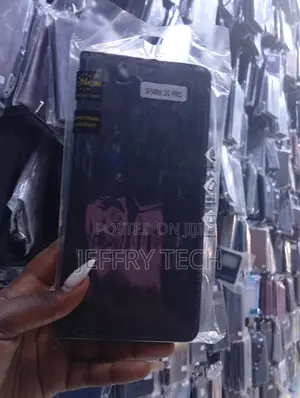 Black Flip Wallet Case for the Infinix Spark 20 Pro Smartphone.
