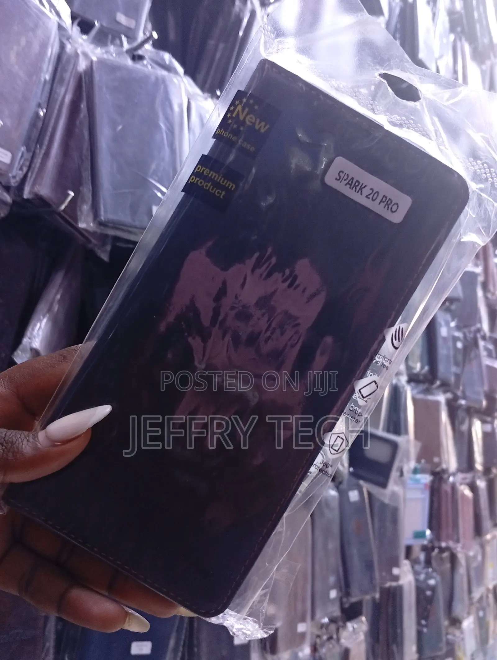 Black Flip Wallet Case for the Infinix Spark 20 Pro Smartphone.