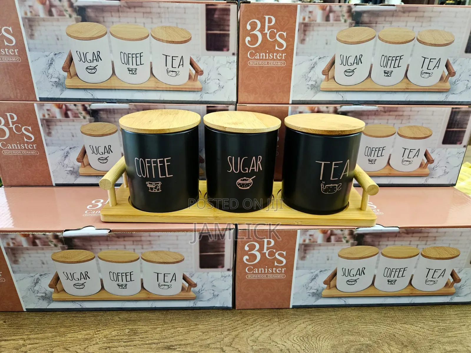 3pcs Canister Set With Bamboo Lid –Bb