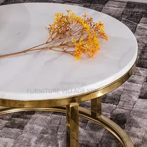 Round Twinned Marble Top Coffee Area Table