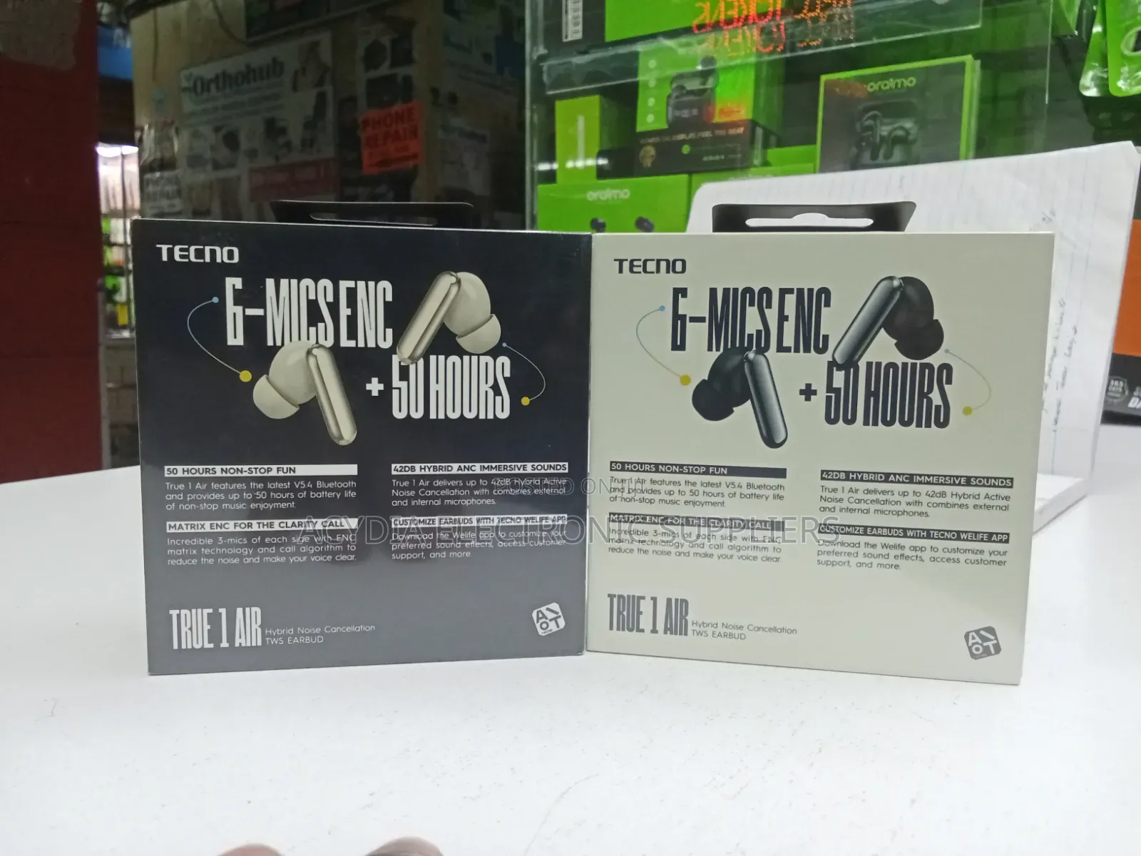 Tecno True 1 Air 42db Hybrid Anc, 50 Hours Long Playtime Earbuds