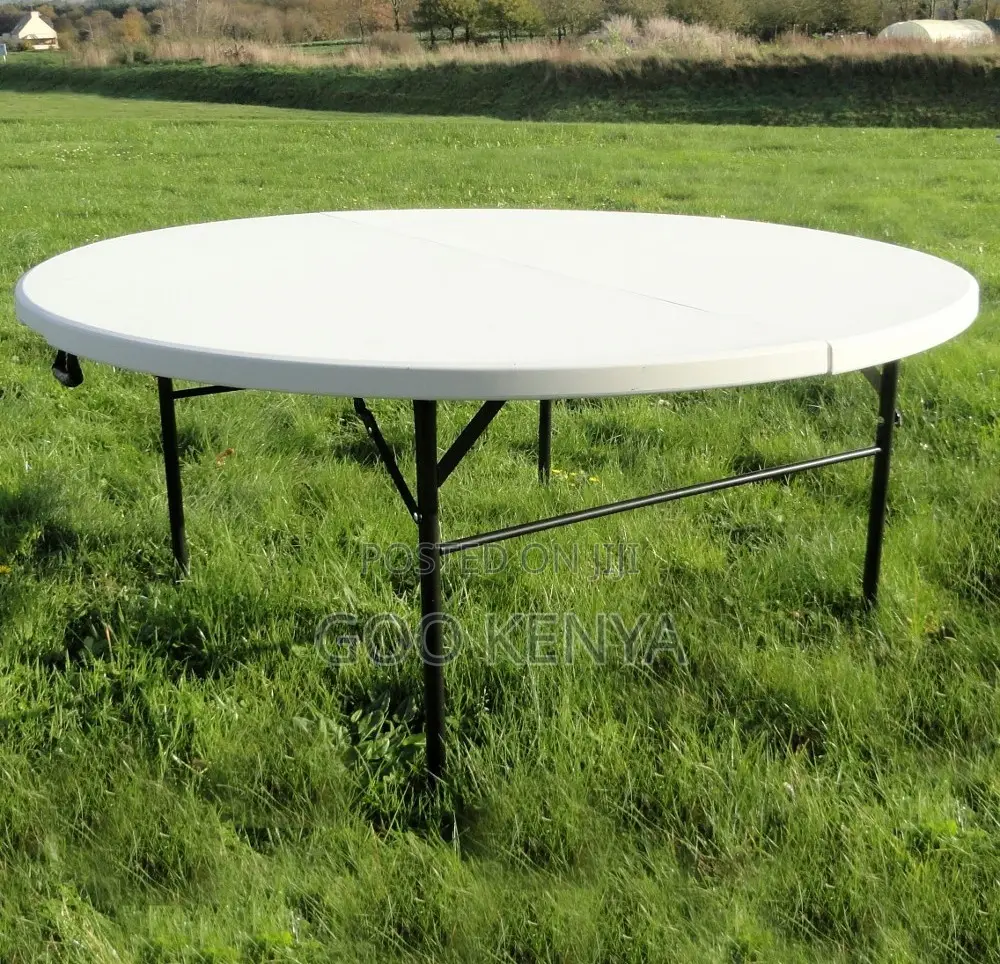 Outdoor Table; Strong Portable Folding Workbench Table With Round Top