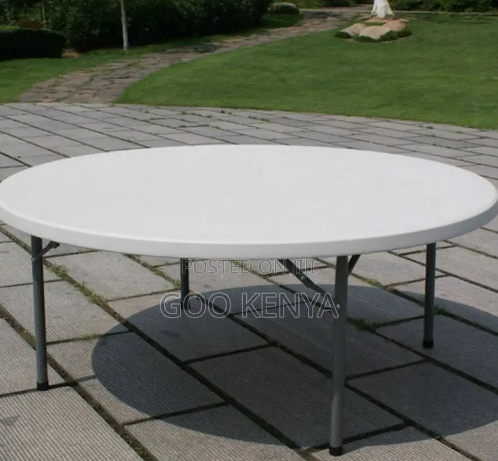 Outdoor Table; Strong Portable Folding Workbench Table With Round Top