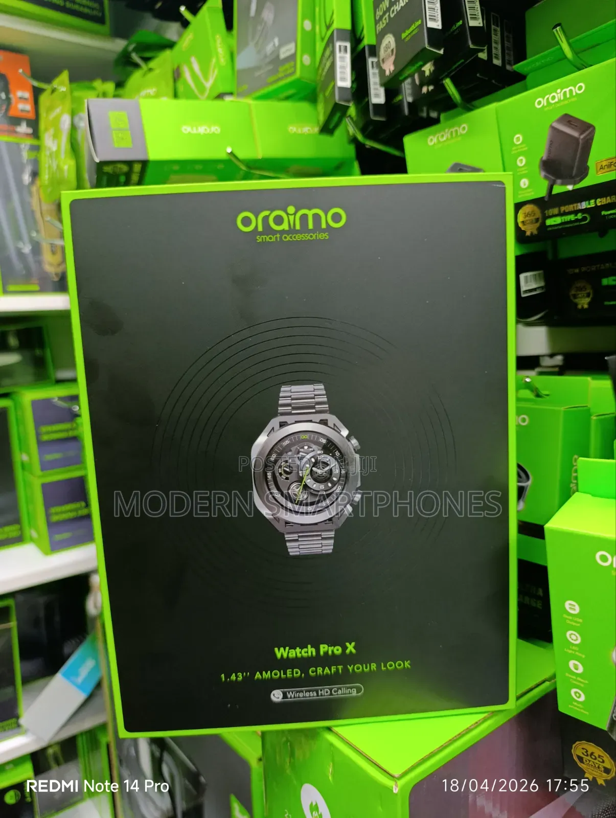 Oraimo Watch Pro X 1.43'' Amoled Ip68 Smart Watch + 2 Cases Straps