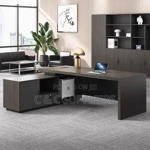 Office Desks; 160cm L-Shaped Ceo Office Table With Drawers