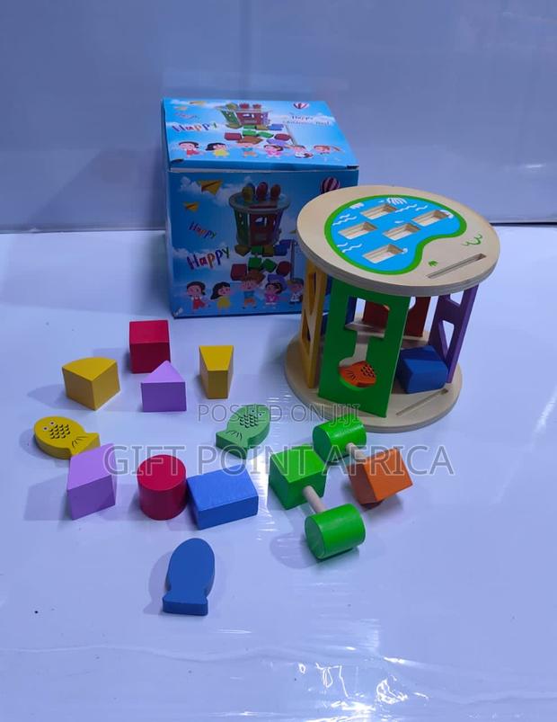Wooden Colorful Shape Sorter Learning Cube