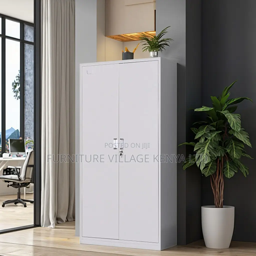 2-Door White Metallic Home Office Filling Cabinet