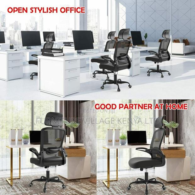 Black Swivel Mesh Ergonomic Desk Seat-Adjustable - thumbnail 10