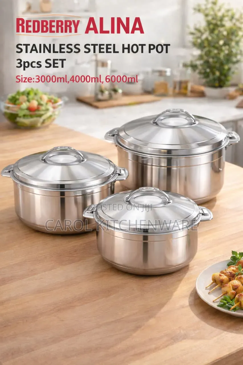 3 PCS Redberry Stainless Steel Hot Pot