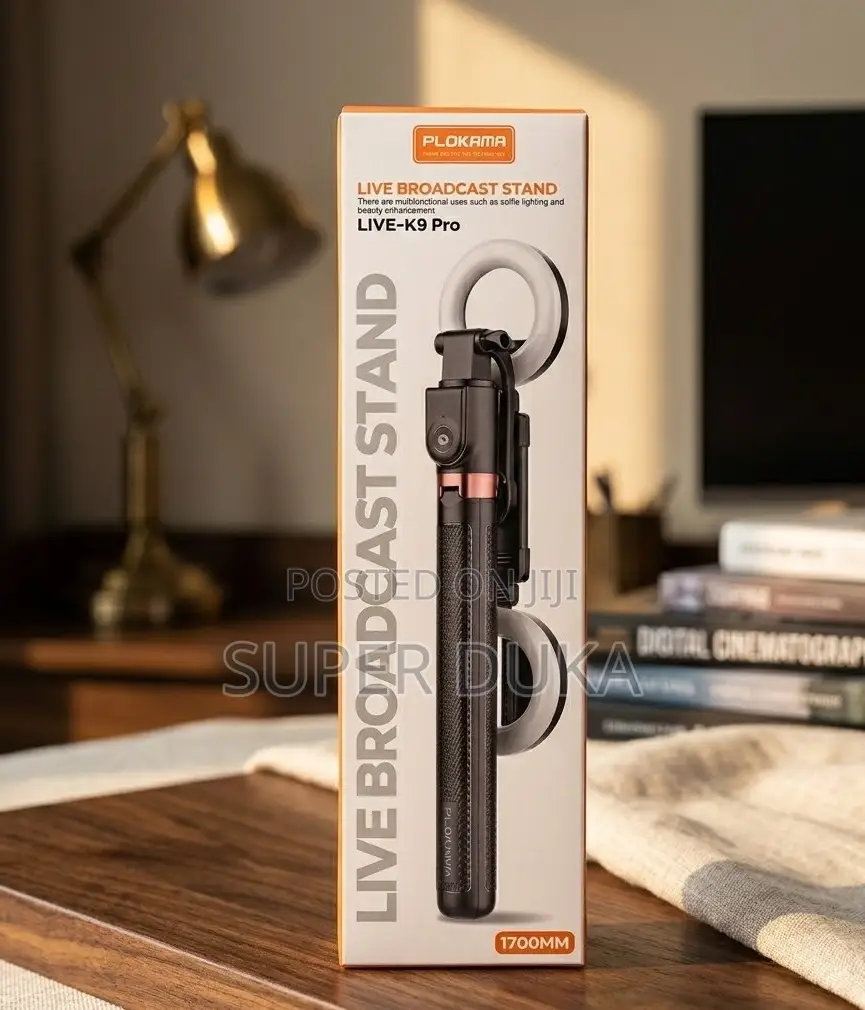 Plokama Live- Pro 1.7m Tripod Stand With Dual Led Bluetooth Remote