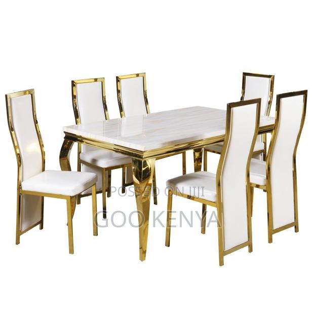 Home Dining Set; Modern 6-Seater Dining Table for Home Dining Room - thumbnail 2
