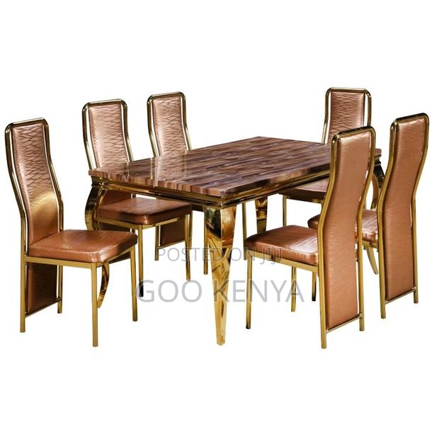 Home Dining Set; Modern 6-Seater Dining Table for Home Dining Room - thumbnail 3