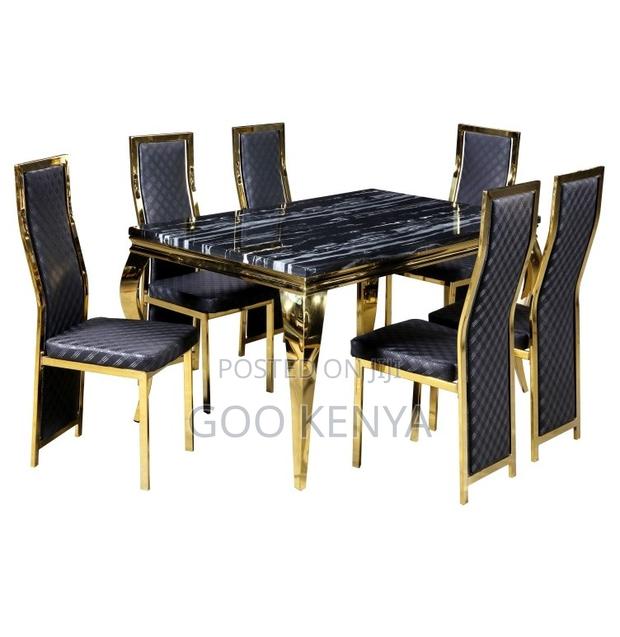 Home Dining Set; Modern 6-Seater Dining Table for Home Dining Room - thumbnail 4