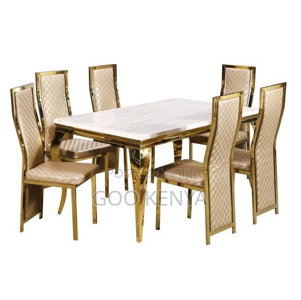 Home Dining Set; Modern 6-Seater Dining Table for Home Dining Room - thumbnail 5