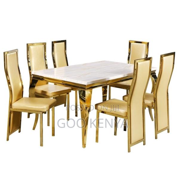 Home Dining Set; Modern 6-Seater Dining Table for Home Dining Room - thumbnail 7