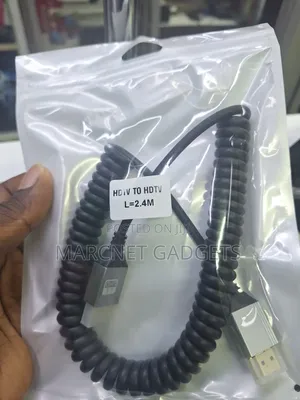  Spiral Curl Spring Hdmi to Hdmi Cable 2.4m