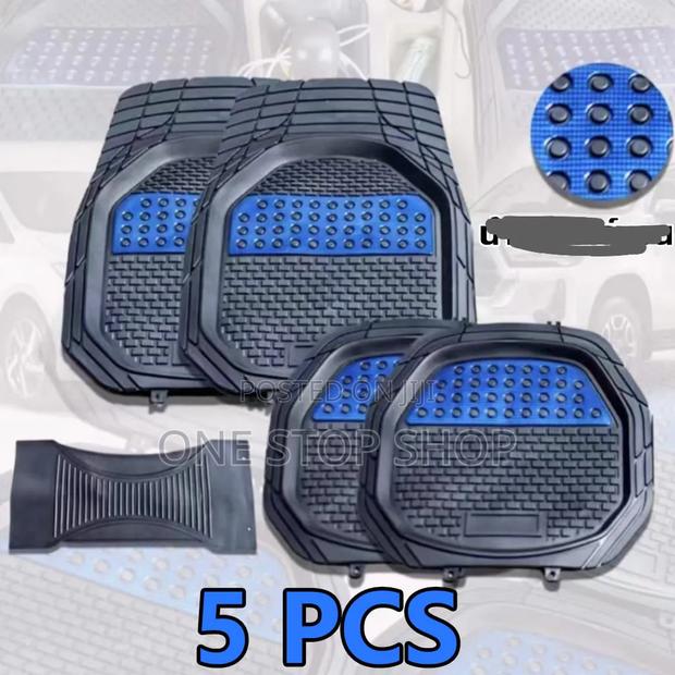 Bblack_blue Durable All Weather PVC Car Interior Dirt Protector Mats