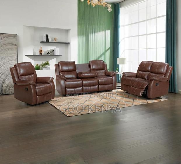 Home Sofa; Spacious Leather Sectional Recliner Sofa With Armrest