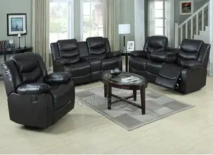 Home Sofa; Spacious Leather Sectional Recliner Sofa With Armrest