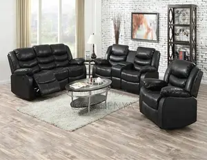 Home Sofa; Spacious Leather Sectional Recliner Sofa With Armrest