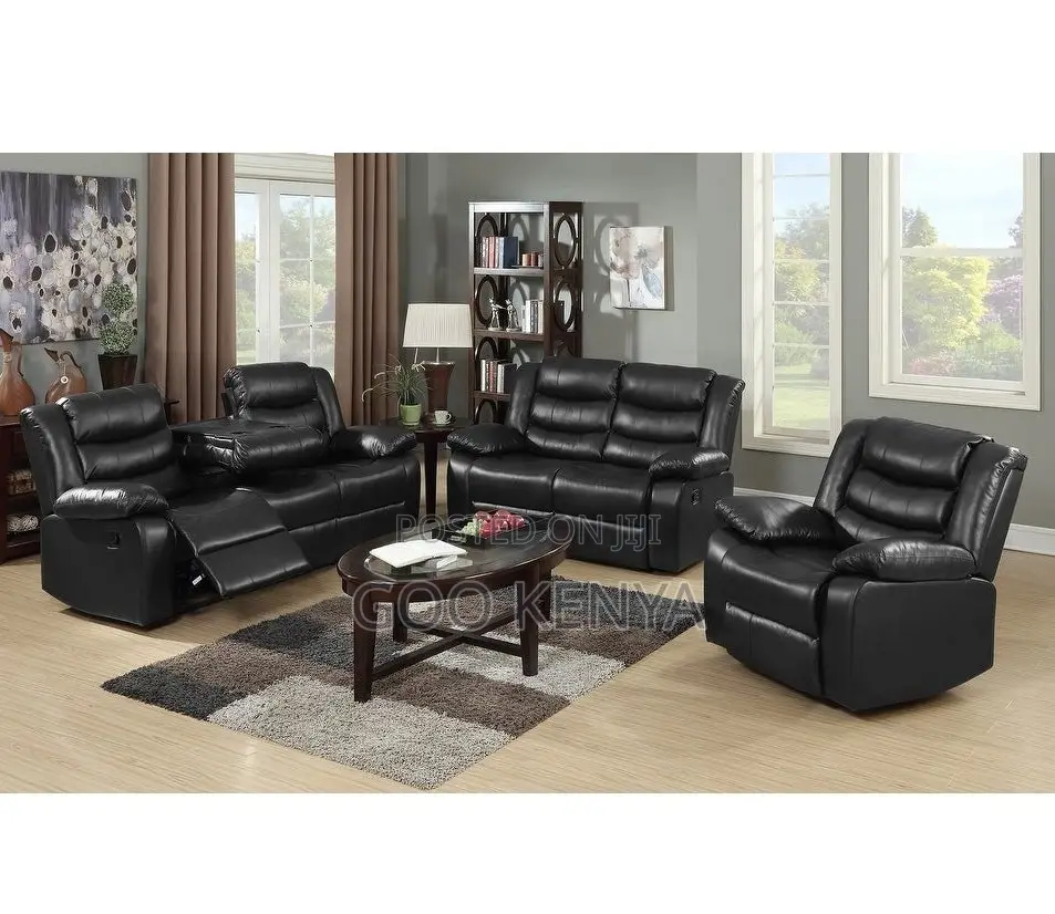 Home Sofa; Spacious Leather Sectional Recliner Sofa With Armrest