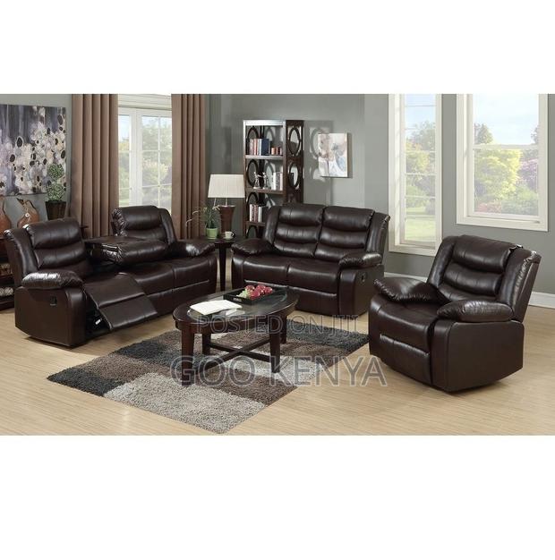 Home Sofa; Spacious Leather Sectional Recliner Sofa With Armrest - thumbnail 5