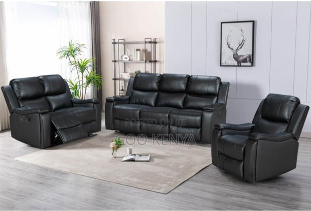 Home Sofa; Spacious Leather Sectional Recliner Sofa With Armrest - thumbnail 6