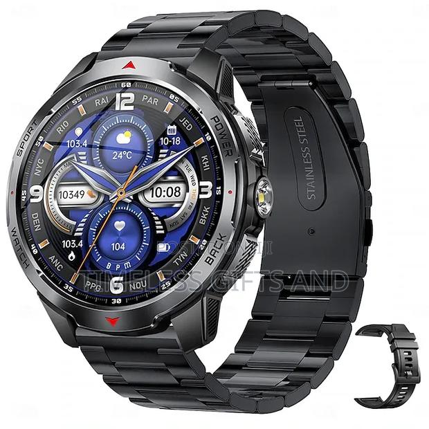 Kt88 Black Metal Strap and Extra Rubber Strap Smart Watch