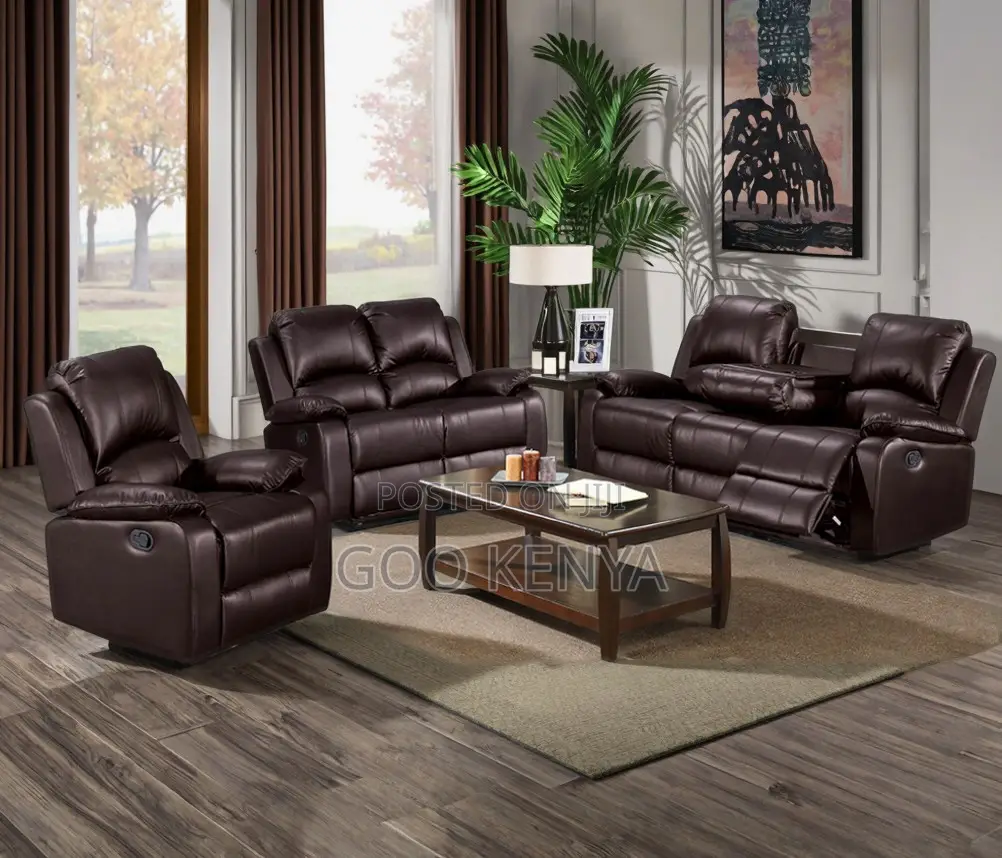 Home Sofa; Spacious Leather Sectional Recliner Sofa With Armrest