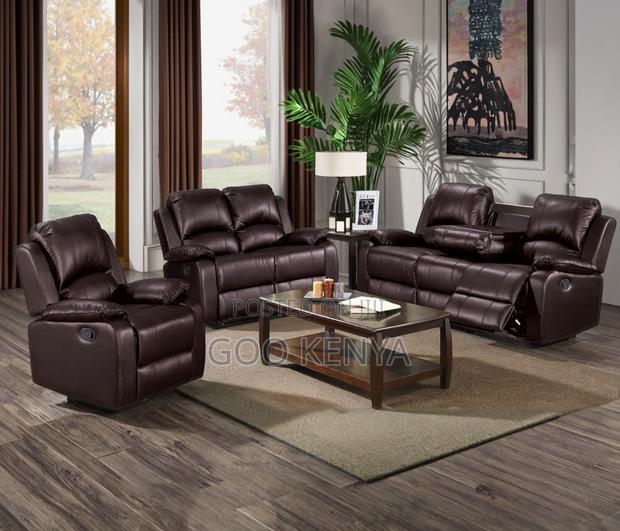 Home Sofa; Spacious Leather Sectional Recliner Sofa With Armrest - thumbnail 8