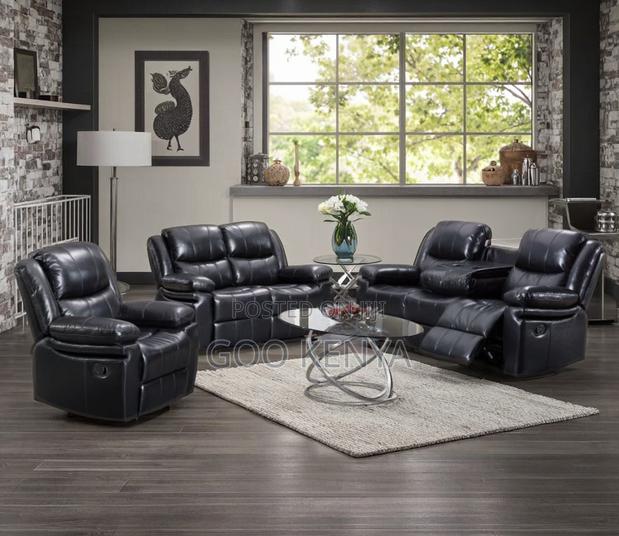 Home Sofa; Spacious Leather Sectional Recliner Sofa With Armrest - thumbnail 9